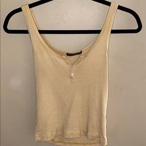 yellow and white striped tank top